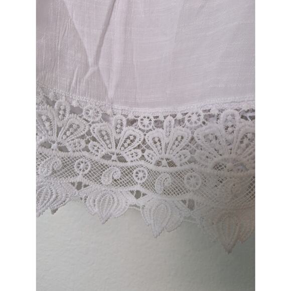 NWT Unique Spectrum White Boho Swim Cover Up Blouse Women 3X Tassel Crochet Lace - Picture 5 of 9